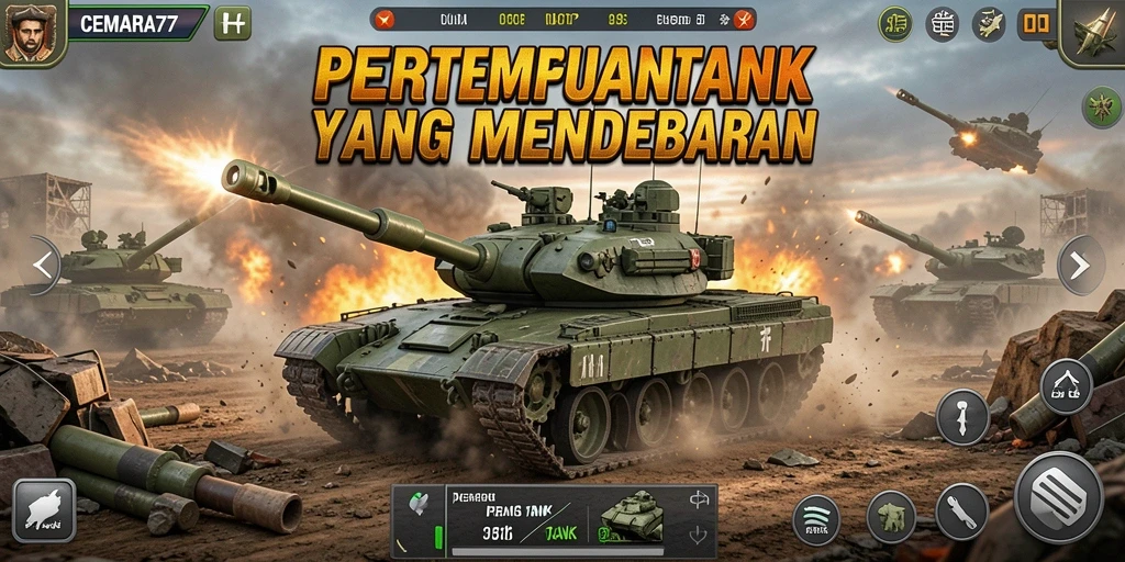 Tampilan antarmuka CEMARA77 yang menarik dengan fungsi Perang Tank.