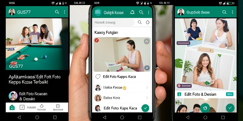 Tampilan antarmuka GUS77 untuk editing foto kertas kaca yang menarik.