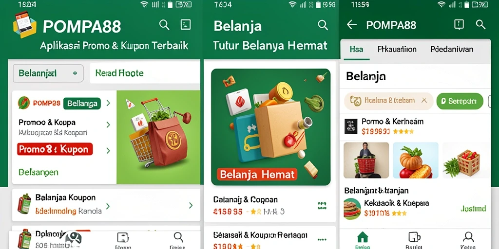 Antarmuka POMPA88 menampilkan daftar kupon dan promo terkini secara jelas.