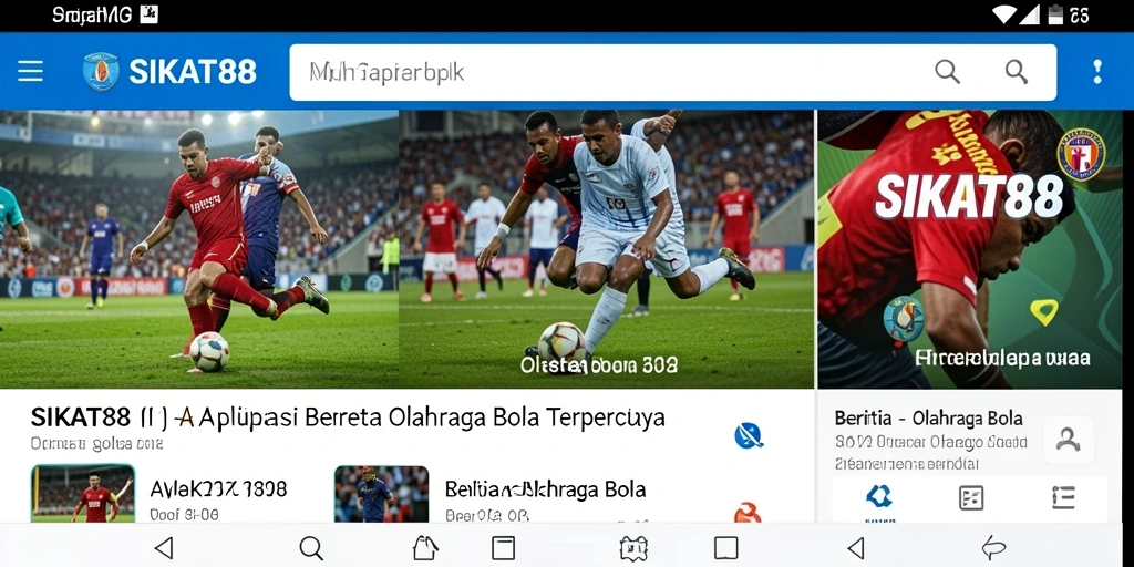 Antarmuka SIKAT88 menampilkan berita dan statistik sepak bola secara menarik.