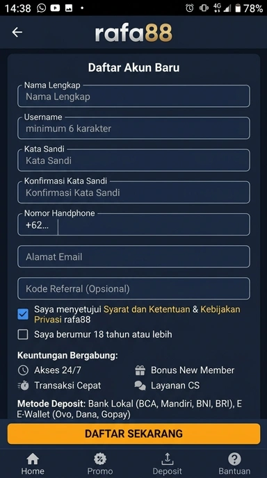 Cara Mudah Buat Akun Baru di rafa88